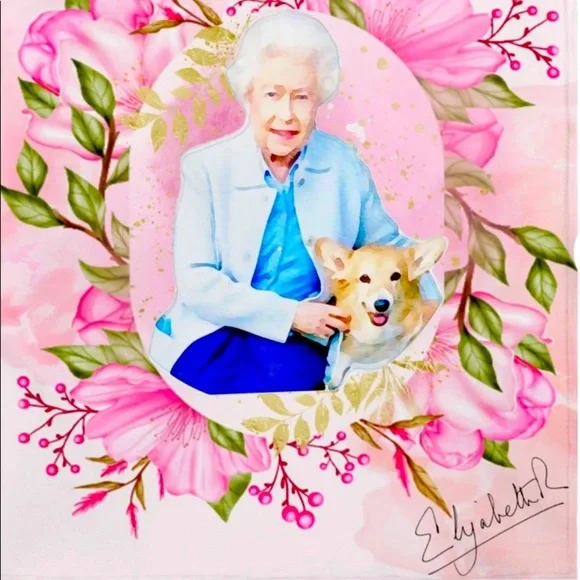 π Queen Elizabeth II art, queen memorial throw, wall art, floral gift, blanket - Picture 1 of 12